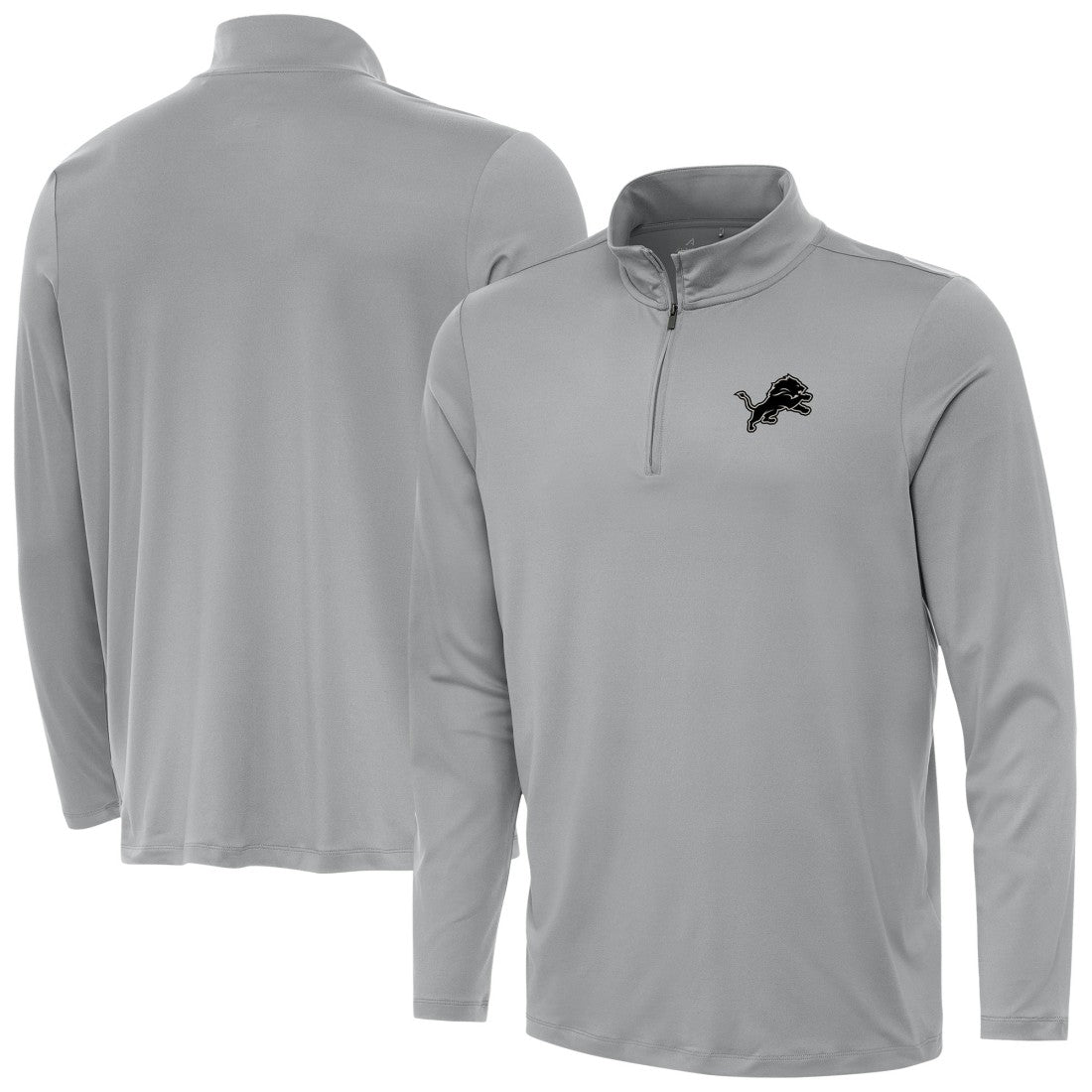 Detroit Lions Antigua Reprocess Quarter-Zip Top Gray