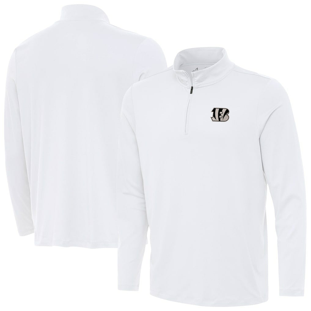 Cincinnati Bengals Antigua Reprocess Quarter-Zip Top White