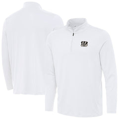 Cincinnati Bengals Antigua Reprocess Quarter-Zip Top White