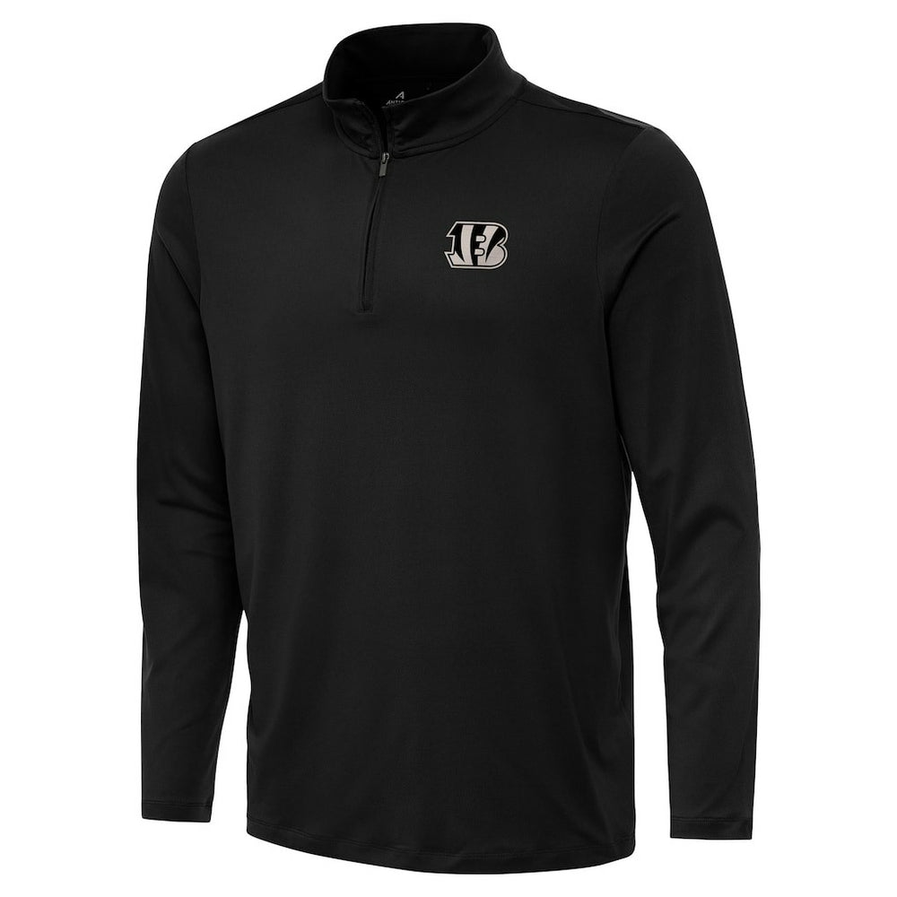 Cincinnati Bengals Antigua Reprocess Quarter-Zip Top Black