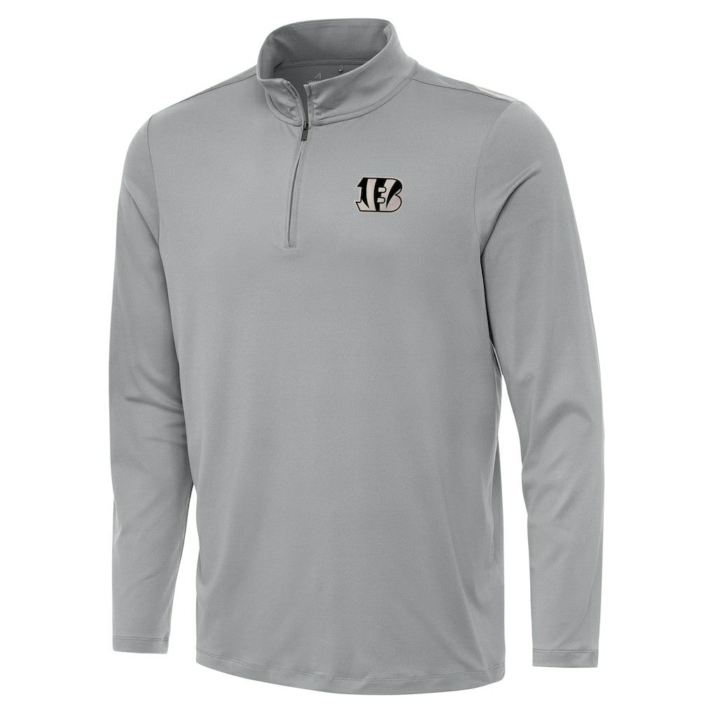 Cincinnati Bengals Antigua Reprocess Quarter-Zip Top Gray