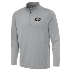 San Francisco 49ers Antigua Reprocess Quarter-Zip Top Gray