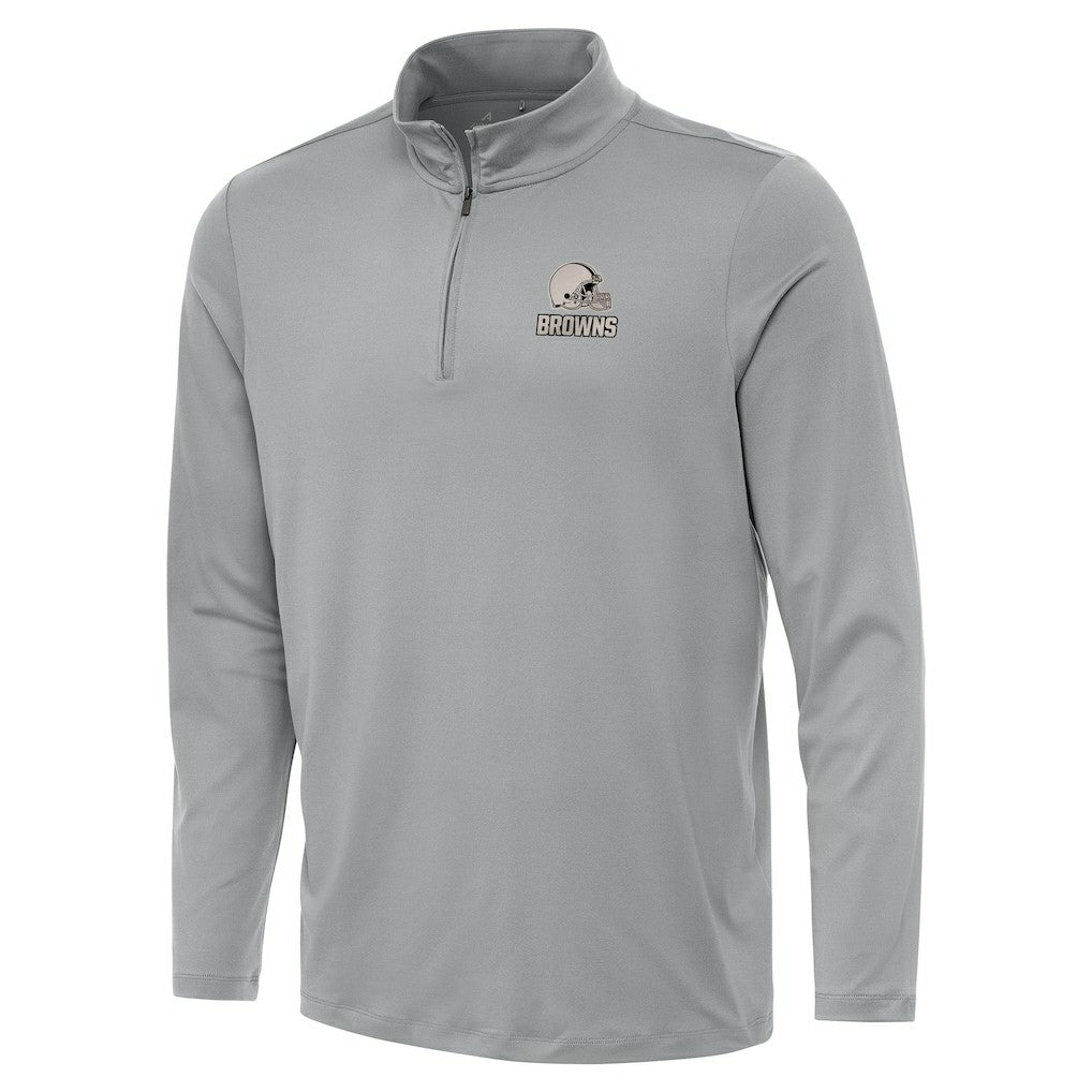 Cleveland Browns Antigua Reprocess Quarter-Zip Top Gray