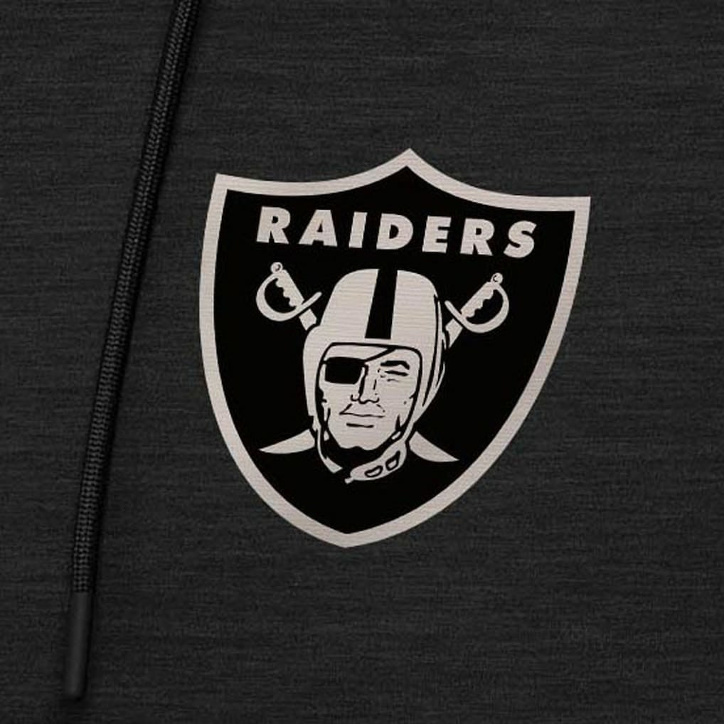 Las Vegas Raiders Antigua Spikes Raglan Quarter-Zip Hoodie Heather Black