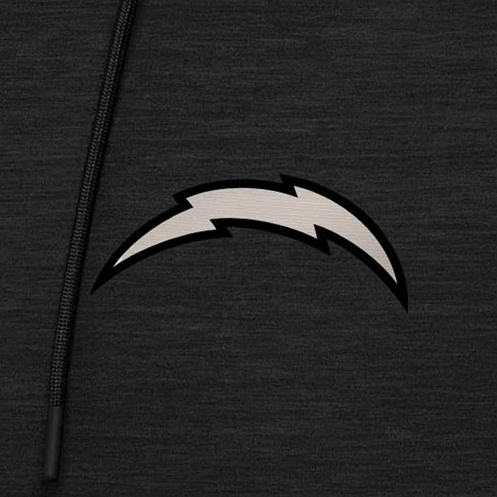 Los Angeles Chargers Antigua Spikes Raglan Quarter-Zip Hoodie Heather Black