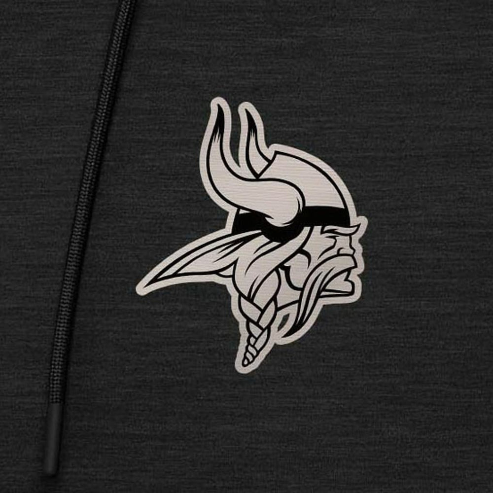 Minnesota Vikings Antigua Spikes Raglan Quarter-Zip Hoodie Heather Black