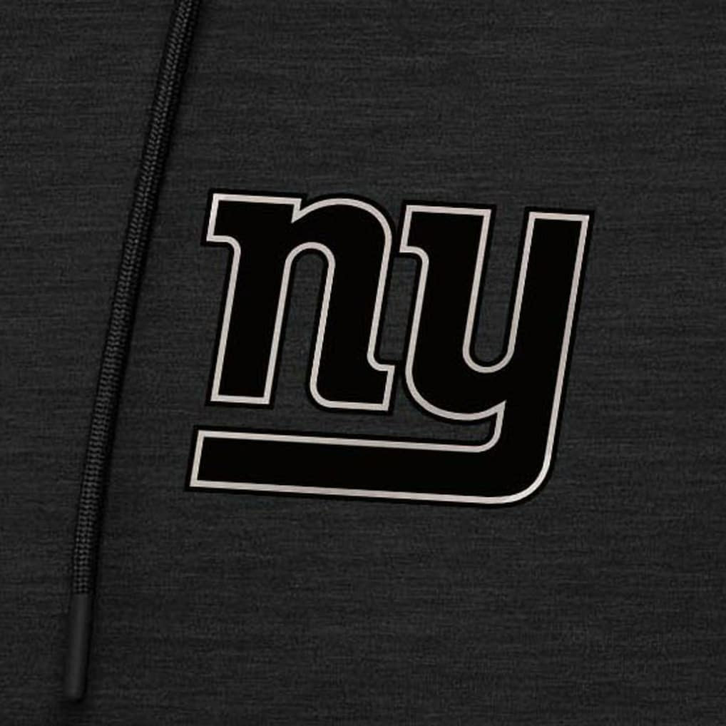 New York Giants Antigua Spikes Raglan Quarter-Zip Hoodie Heather Black