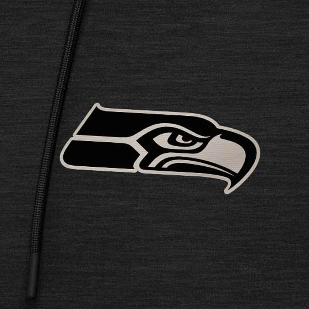 Seattle Seahawks Antigua Spikes Raglan Quarter-Zip Hoodie Heather Black