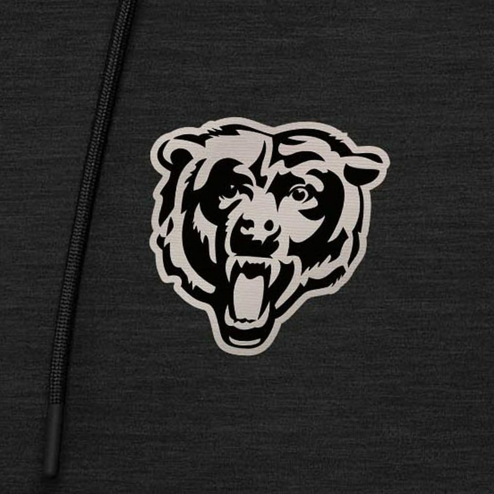Chicago Bears Antigua Spikes Raglan Quarter-Zip Hoodie Heather Black