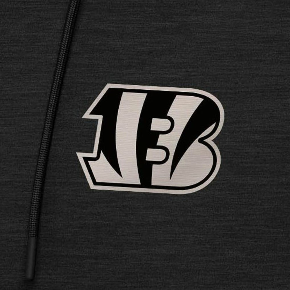 Cincinnati Bengals Antigua Spikes Raglan Quarter-Zip Hoodie Heather Black
