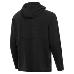 Cleveland Browns Antigua Spikes Raglan Quarter-Zip Hoodie Heather Black