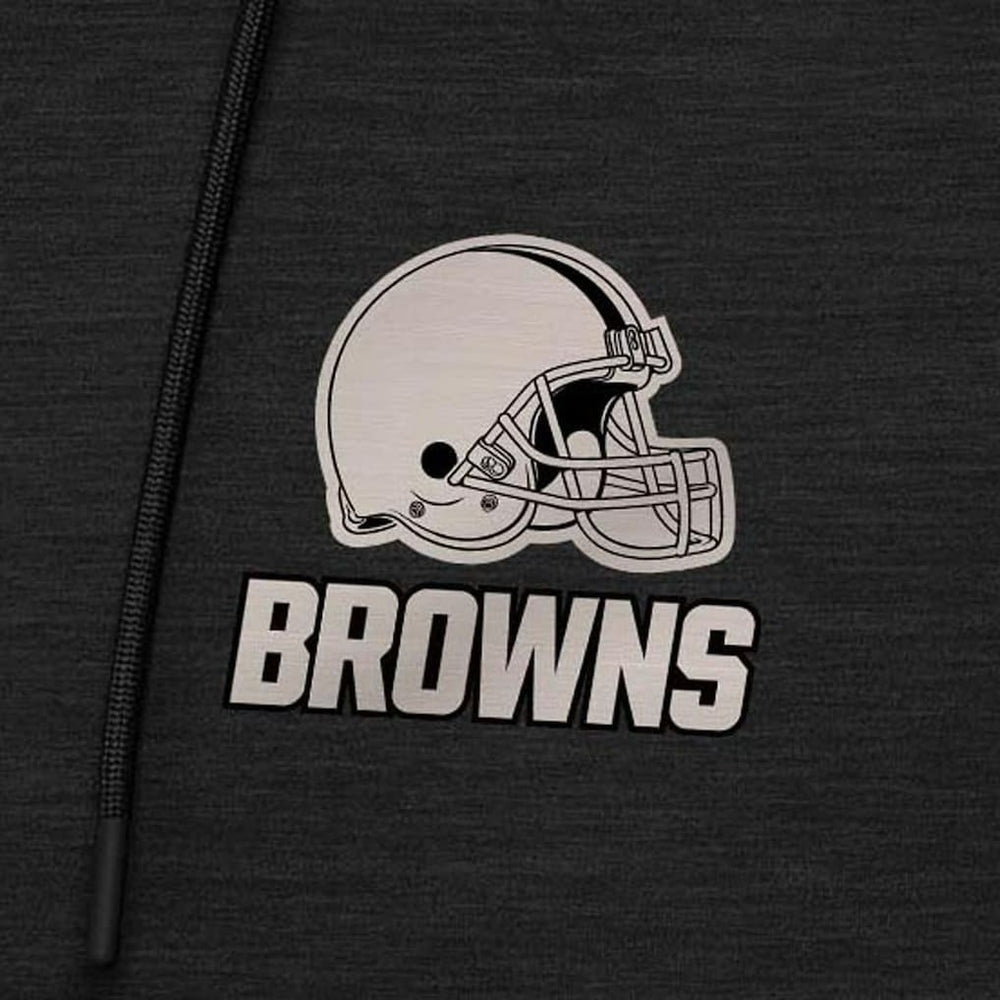 Cleveland Browns Antigua Spikes Raglan Quarter-Zip Hoodie Heather Black