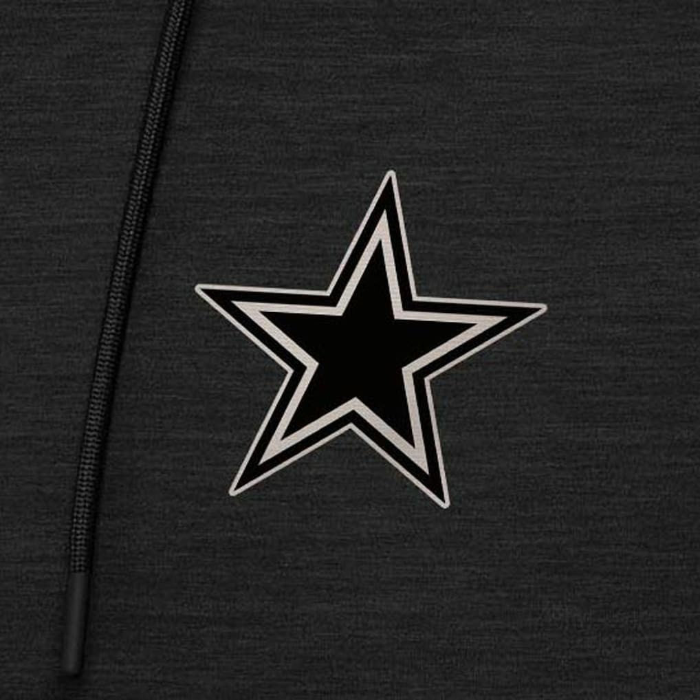 Dallas Cowboys Antigua Spikes Raglan Quarter-Zip Hoodie Heather Black