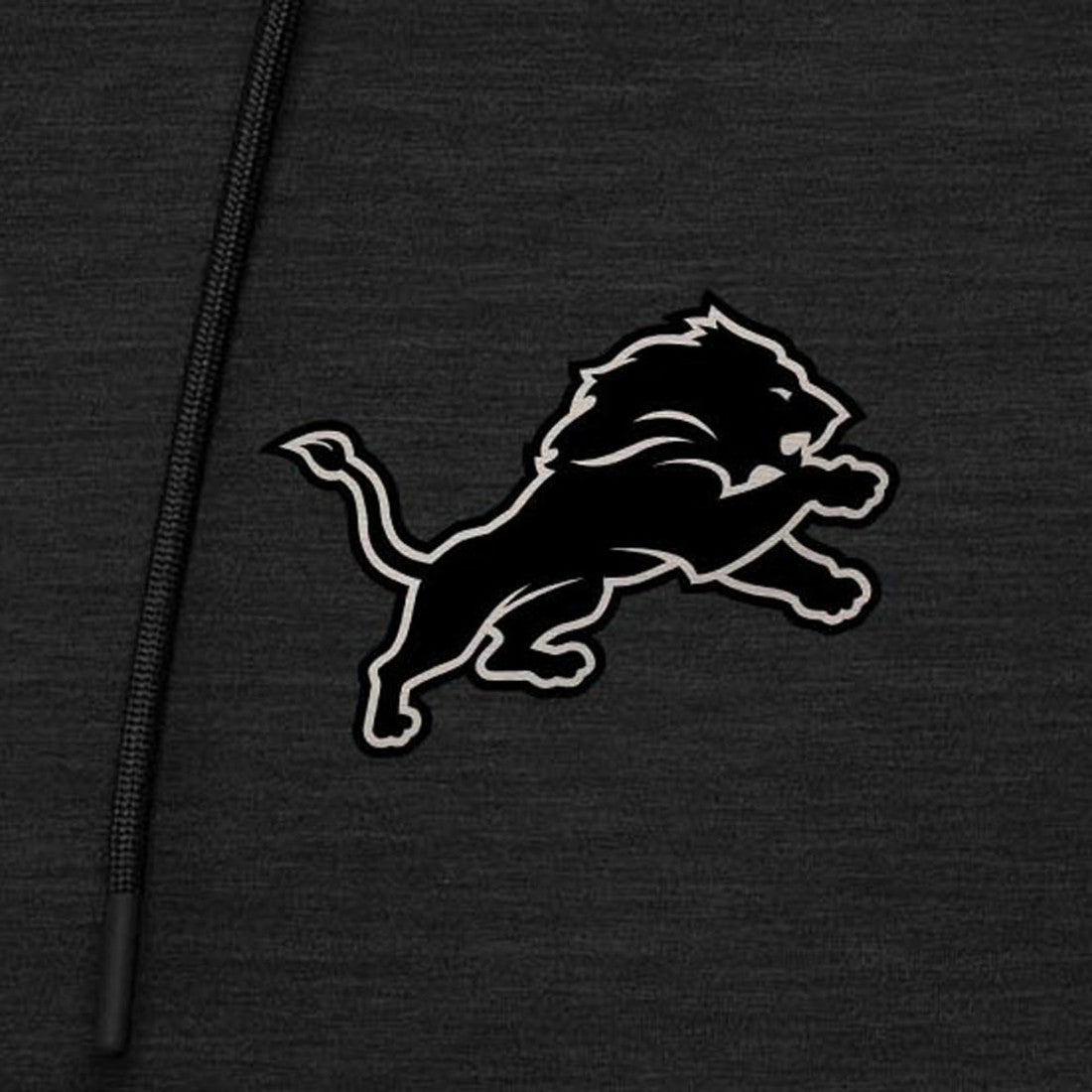 Detroit Lions Antigua Spikes Raglan Quarter-Zip Hoodie Heather Black