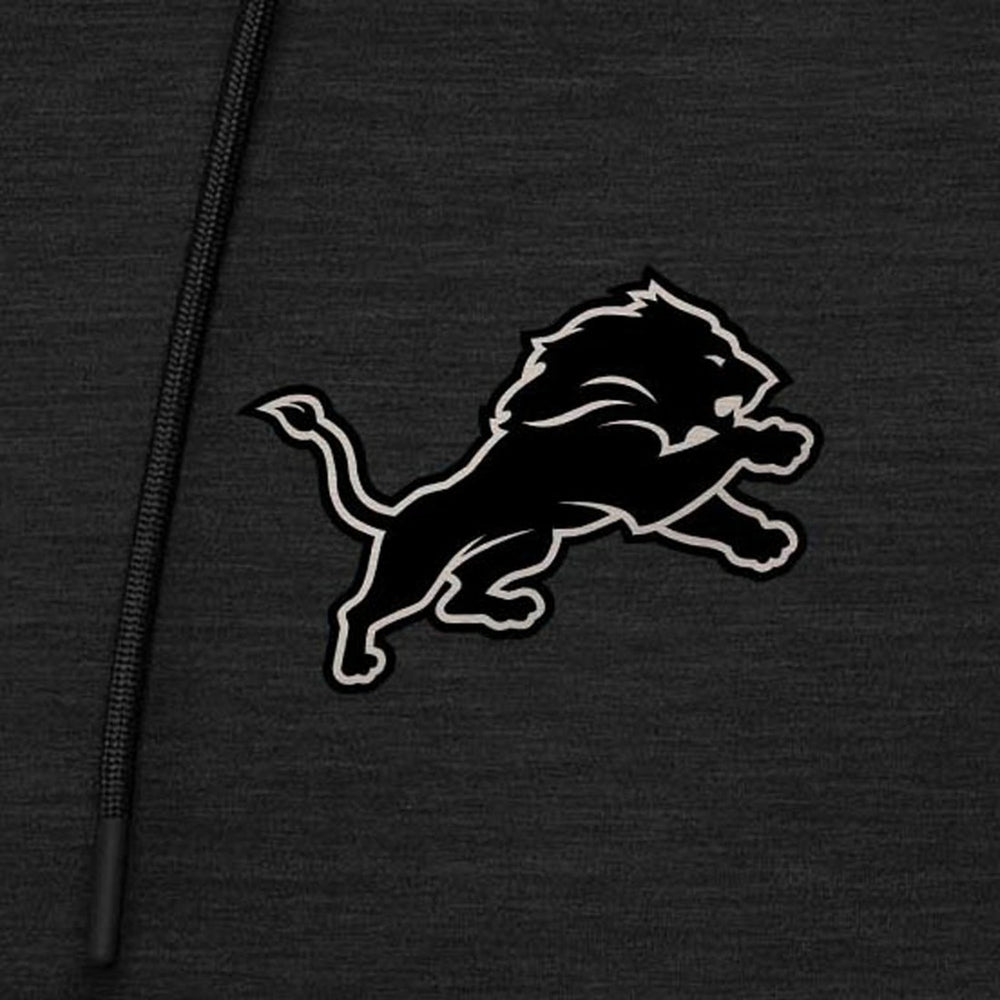 Detroit Lions Antigua Spikes Raglan Quarter-Zip Hoodie Heather Black