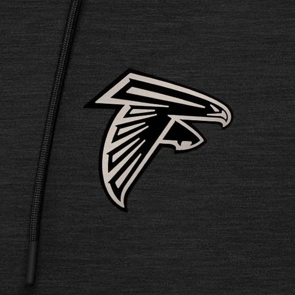 Atlanta Falcons Antigua Spikes Raglan Quarter-Zip Hoodie Heather Black