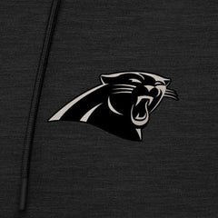 Carolina Panthers Antigua Spikes Raglan Quarter-Zip Hoodie Heather Black