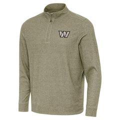 Washington Commanders Antigua Subtle Quarter-Zip Top Heather Olive