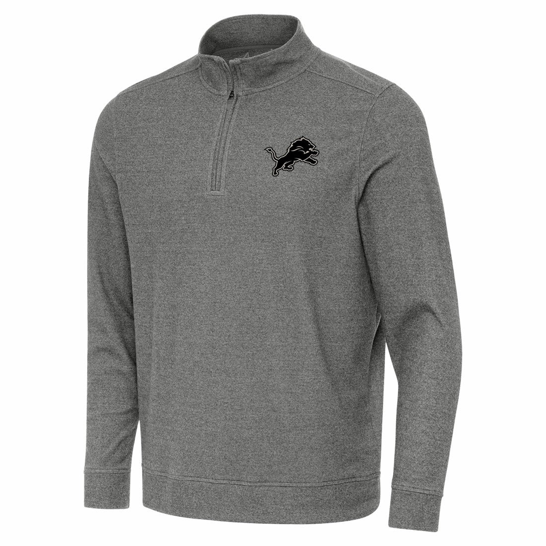 Detroit Lions Antigua Subtle Quarter-Zip Top Heather Black