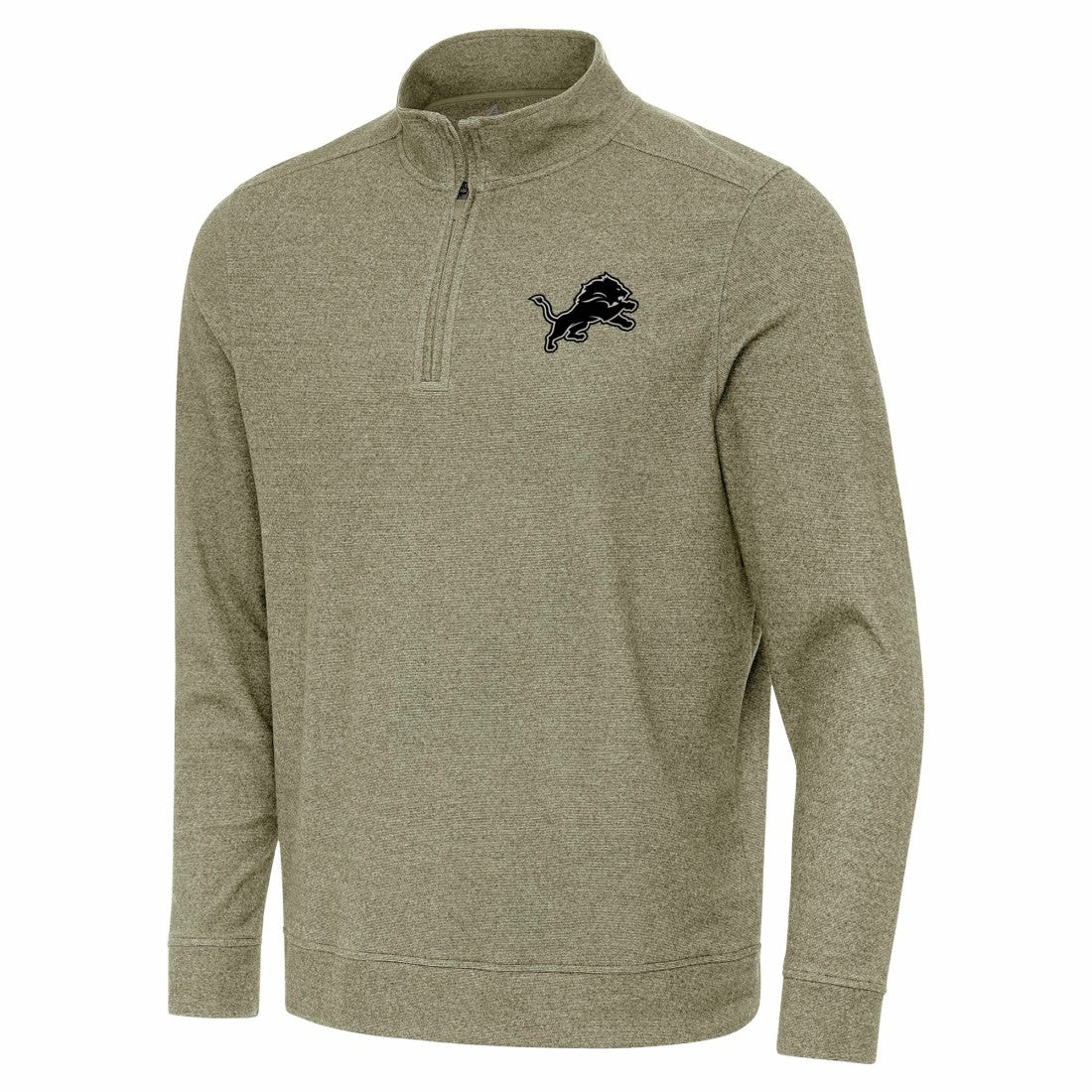 Detroit Lions Antigua Subtle Quarter-Zip Top Heather Olive