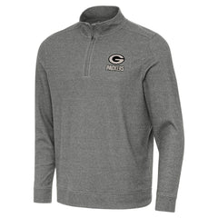 Green Bay Packers Antigua Subtle Quarter-Zip Top Heather Black
