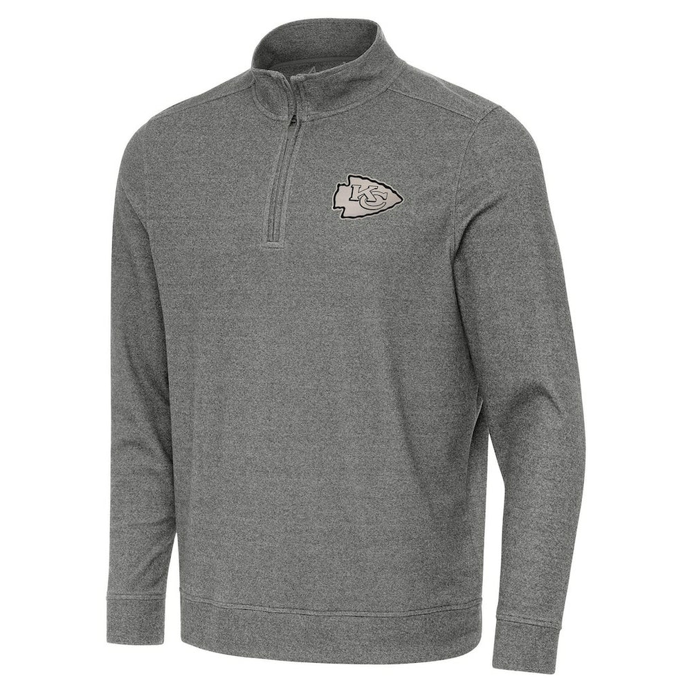Kansas City Chiefs Antigua Subtle Quarter-Zip Top Heather Black