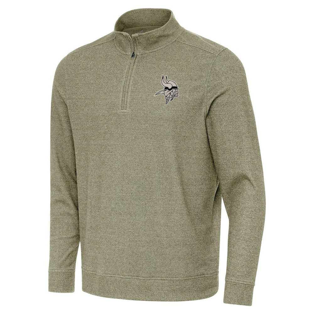 Minnesota Vikings Antigua Subtle Quarter-Zip Top Heather Olive