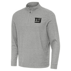 New York Giants Antigua Subtle Quarter-Zip Top Heather Gray