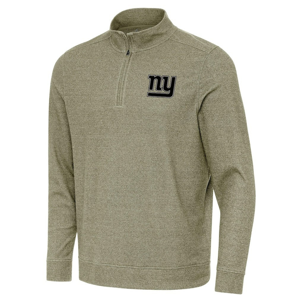 New York Giants Antigua Subtle Quarter-Zip Top Heather Olive