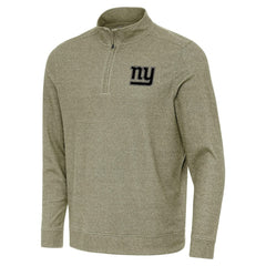 New York Giants Antigua Subtle Quarter-Zip Top Heather Olive