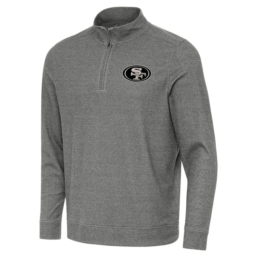 San Francisco 49ers Antigua Subtle Quarter-Zip Top Heather Black