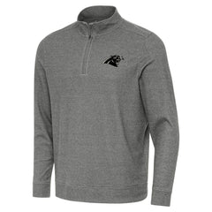 Carolina Panthers Antigua Subtle Quarter-Zip Top Heather Black