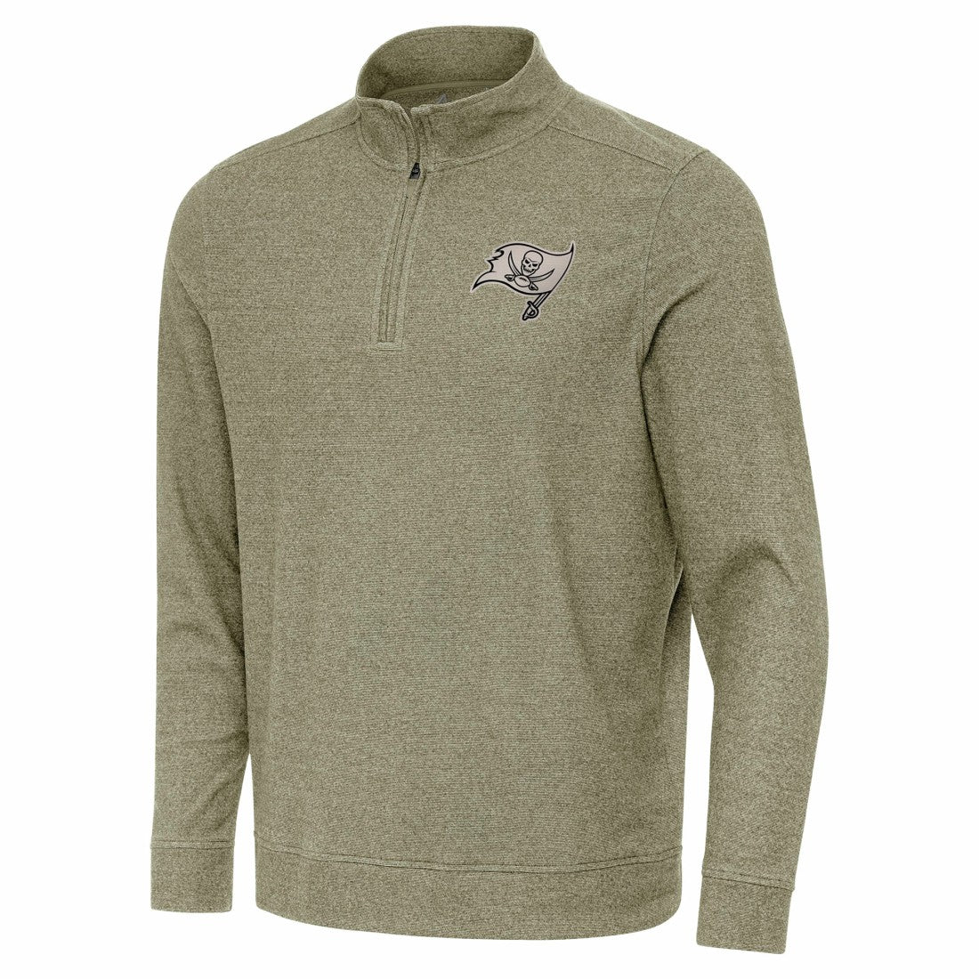 Tampa Bay Buccaneers Antigua Subtle Quarter-Zip Top Heather Olive