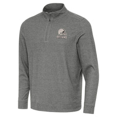 Cleveland Browns Antigua Subtle Quarter-Zip Top Heather Black