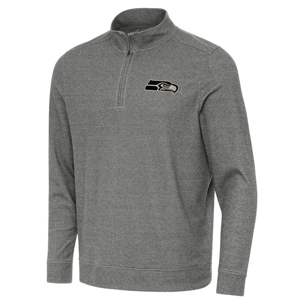 Seattle Seahawks Antigua Subtle Quarter-Zip Top Heather Black