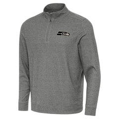 Seattle Seahawks Antigua Subtle Quarter-Zip Top Heather Black