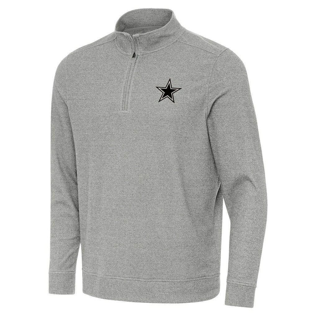 Dallas Cowboys Antigua Subtle Quarter-Zip Top Heather Gray