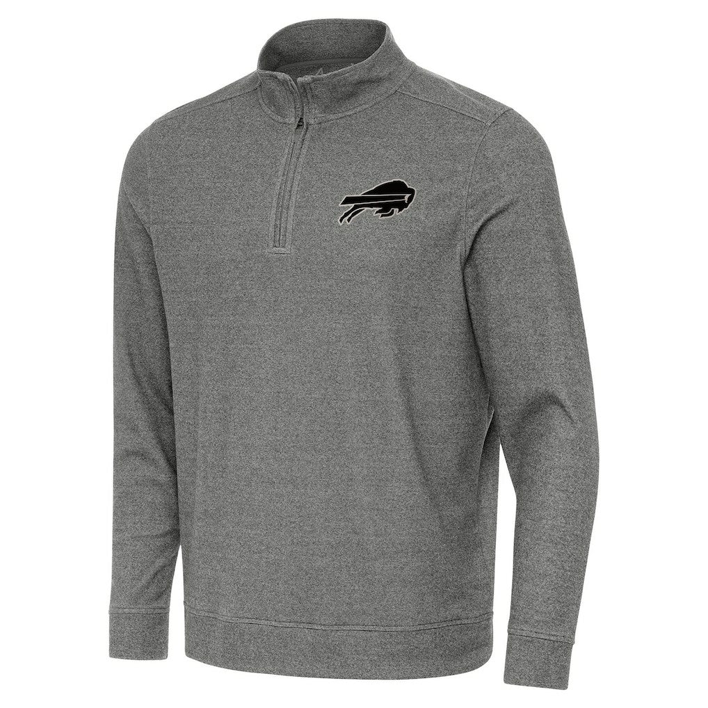 Buffalo Bills Antigua Subtle Quarter-Zip Top Heather Black
