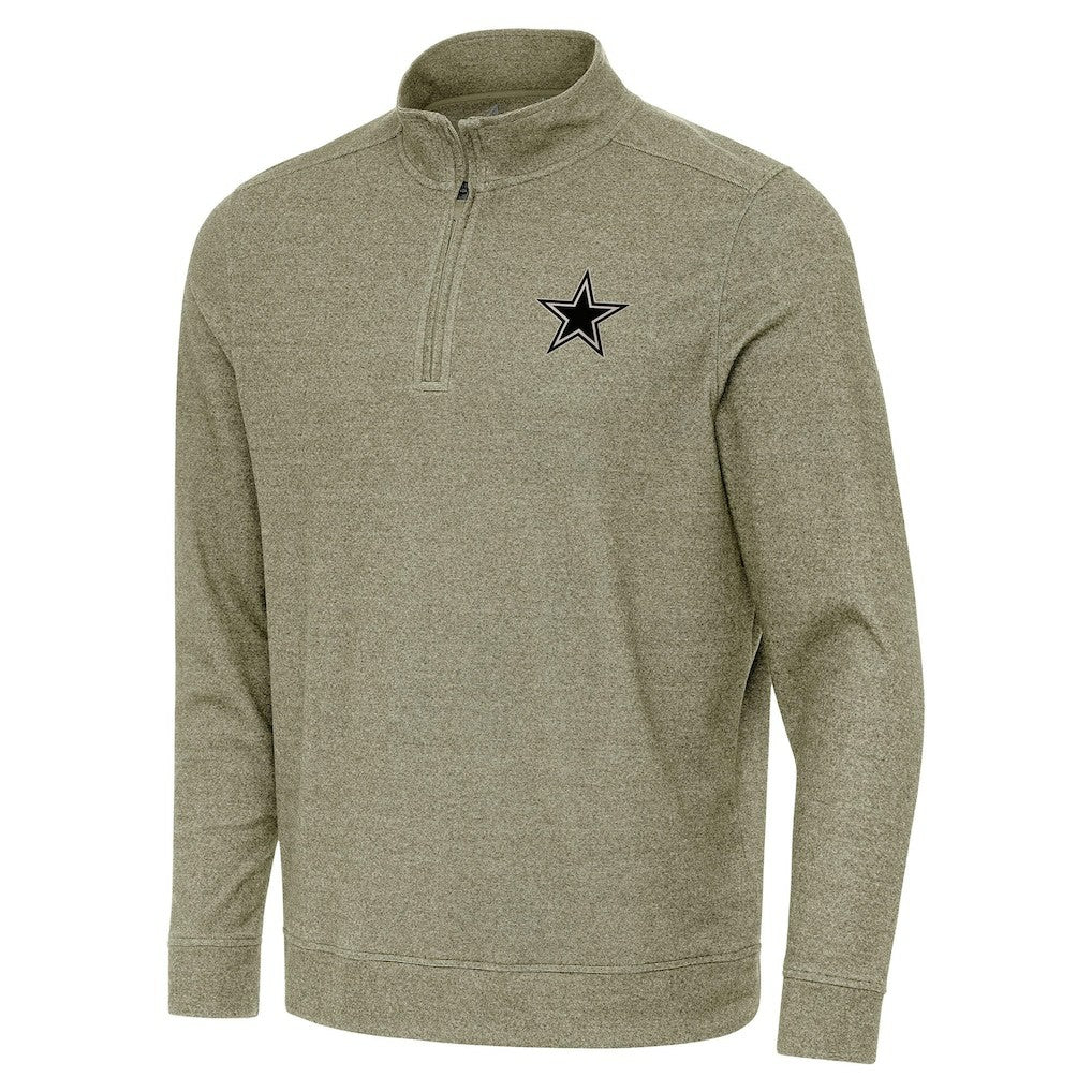 Dallas Cowboys Antigua Subtle Quarter-Zip Top Heather Olive