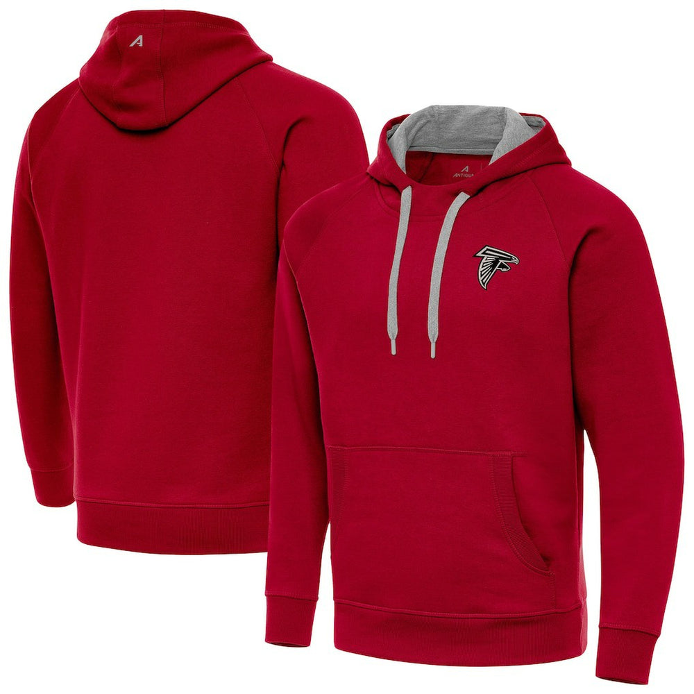 Atlanta Falcons Antigua Brushed Carbon Victory Pullover Hoodie Red