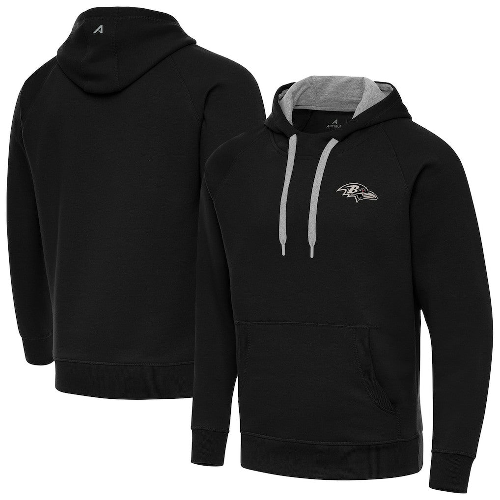 Baltimore Ravens Antigua Brushed Carbon Victory Pullover Hoodie Black