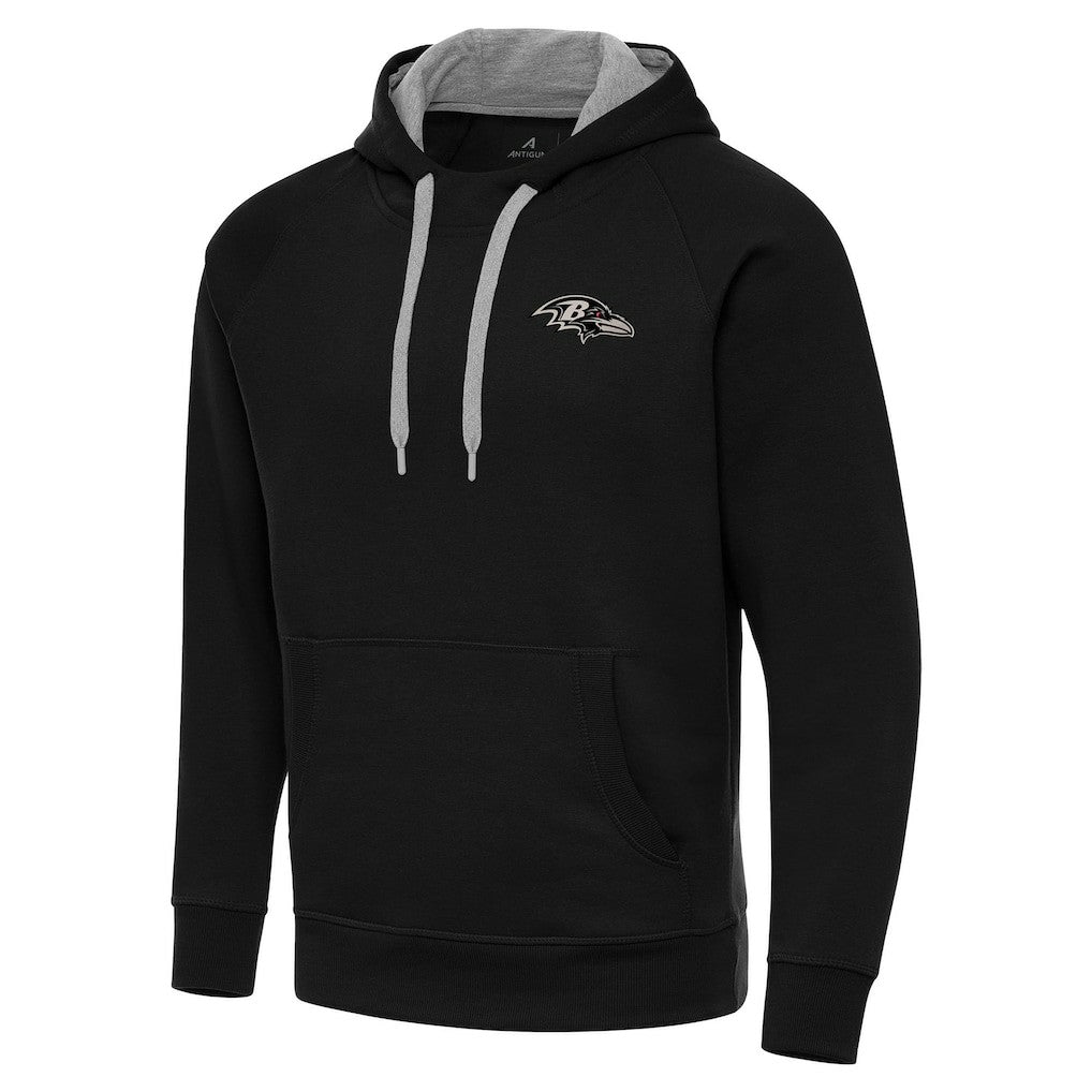 Baltimore Ravens Antigua Brushed Carbon Victory Pullover Hoodie Black