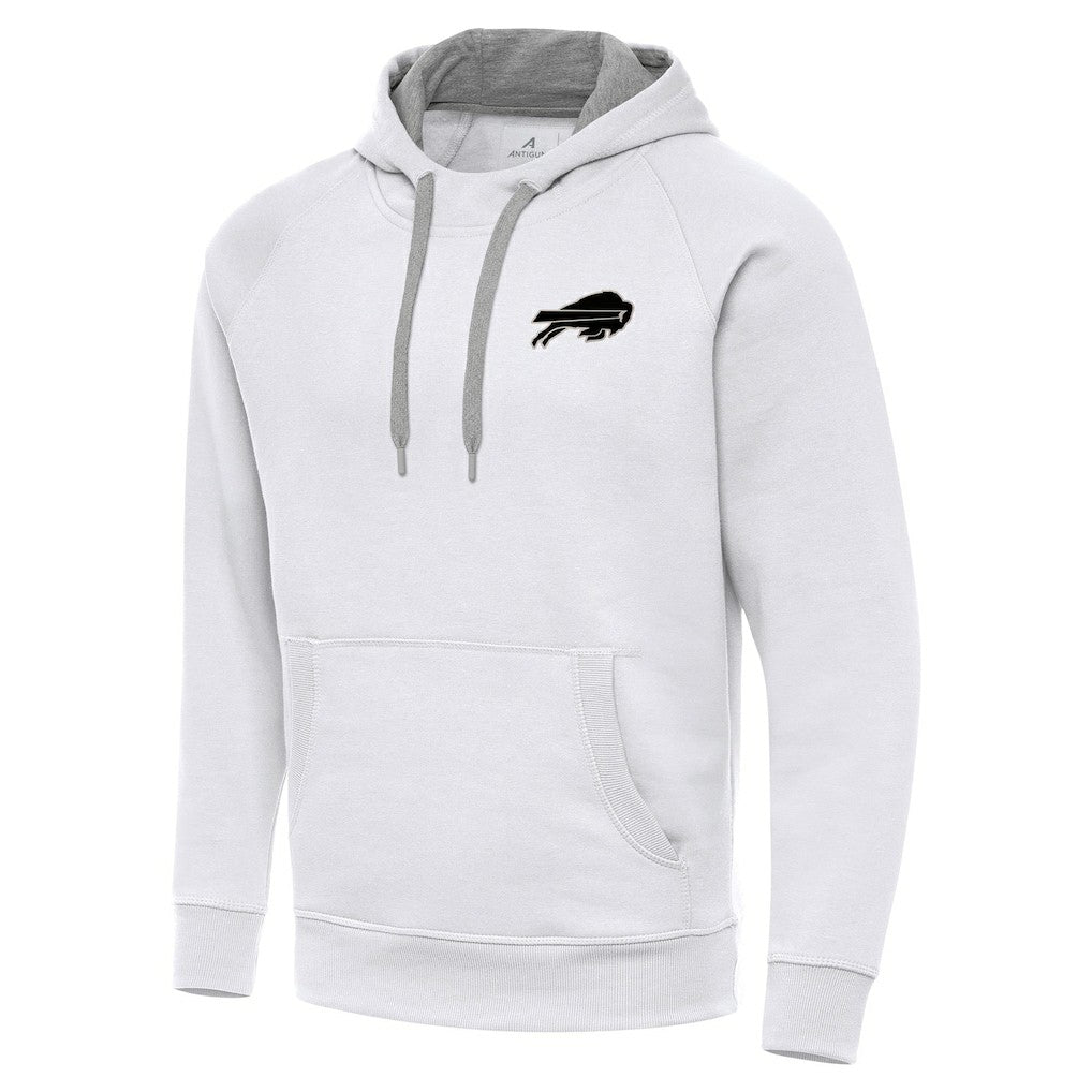 Buffalo Bills Antigua Brushed Carbon Victory Pullover Hoodie White