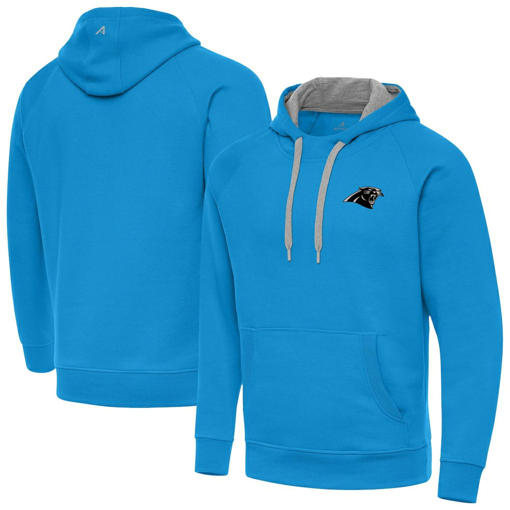 Carolina Panthers Antigua Brushed Carbon Victory Pullover Hoodie Blue