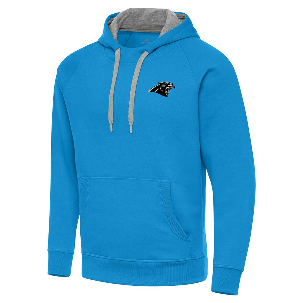 Carolina Panthers Antigua Brushed Carbon Victory Pullover Hoodie Blue