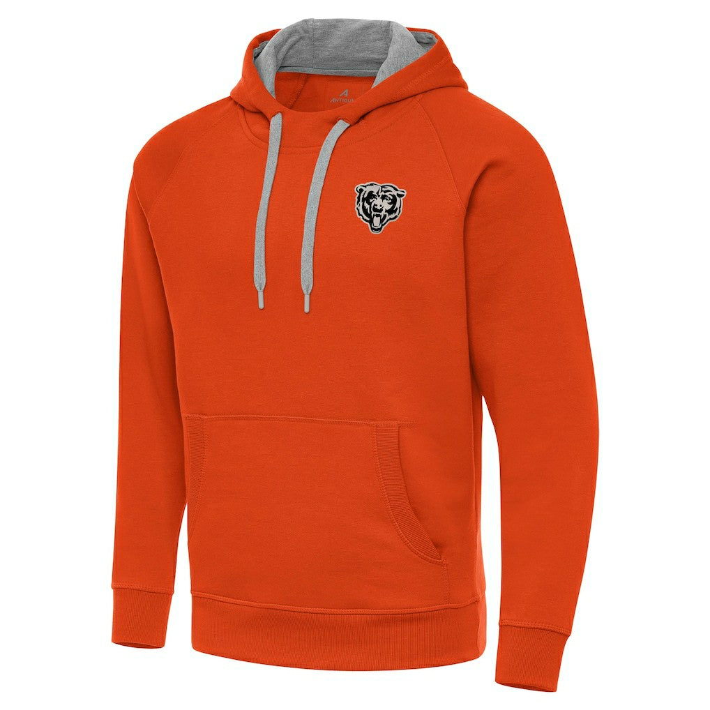 Chicago Bears Antigua Brushed Carbon Victory Pullover Hoodie Orange
