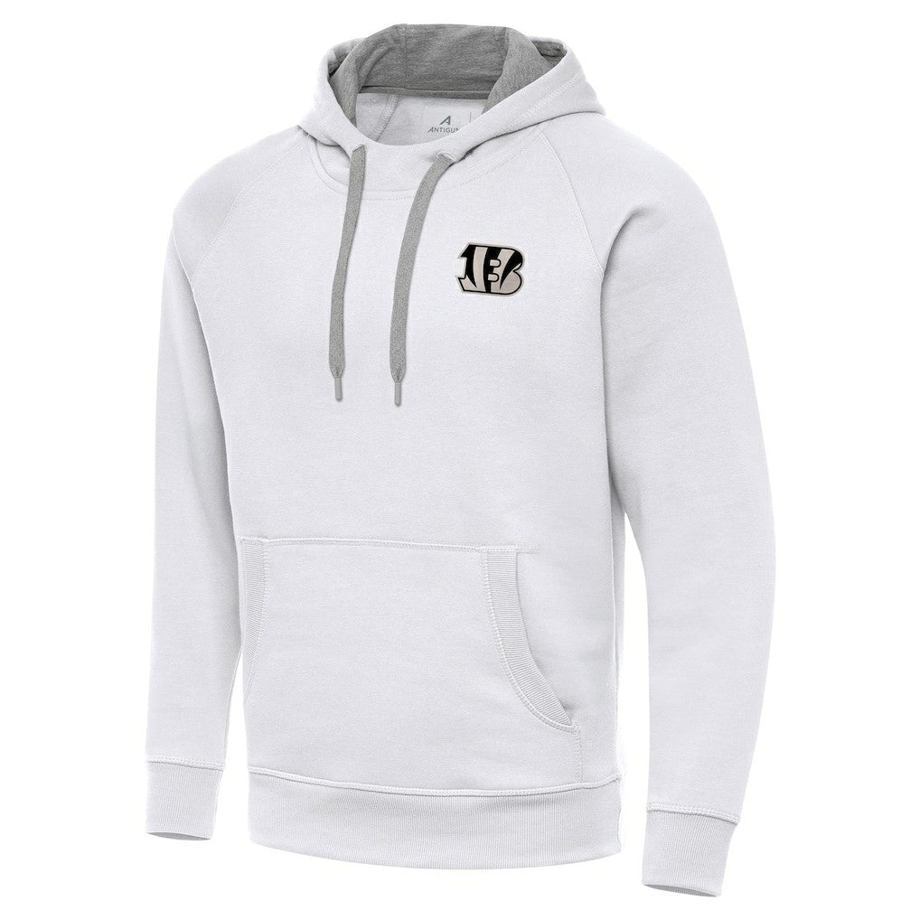 Cincinnati Bengals Antigua Brushed Carbon Victory Pullover Hoodie White