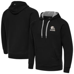 Cleveland Browns Antigua Brushed Carbon Victory Pullover Hoodie Black