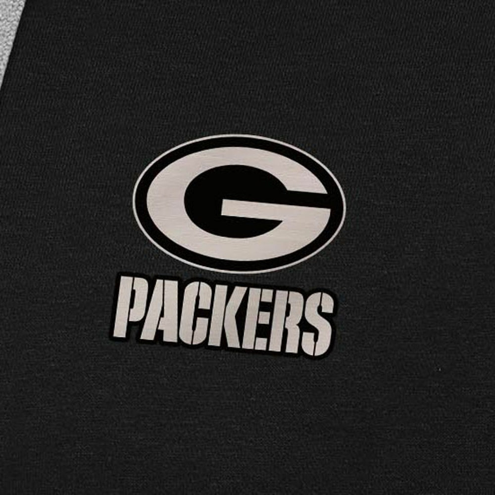 Green Bay Packers Antigua Brushed Carbon Victory Pullover Hoodie Black