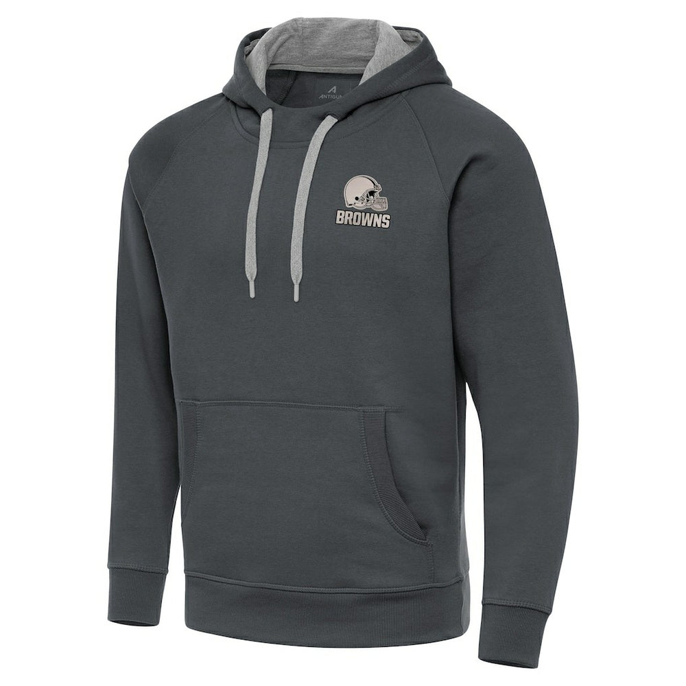 Cleveland Browns Antigua Brushed Carbon Victory Pullover Hoodie Charcoal